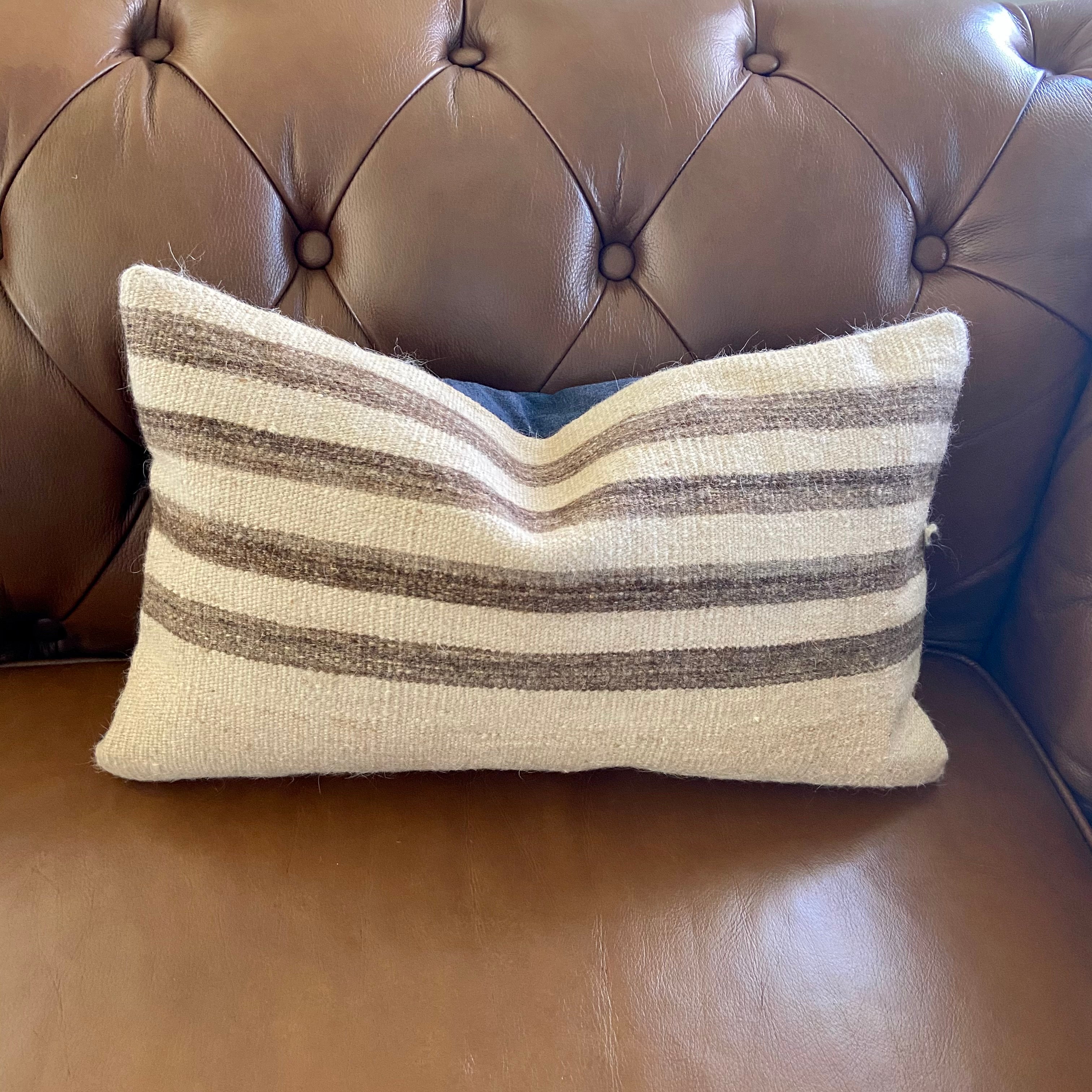Kilim Lumbar - Brown Stripe #1