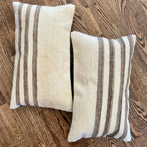 Kilim Lumbar - Brown Stripe #2