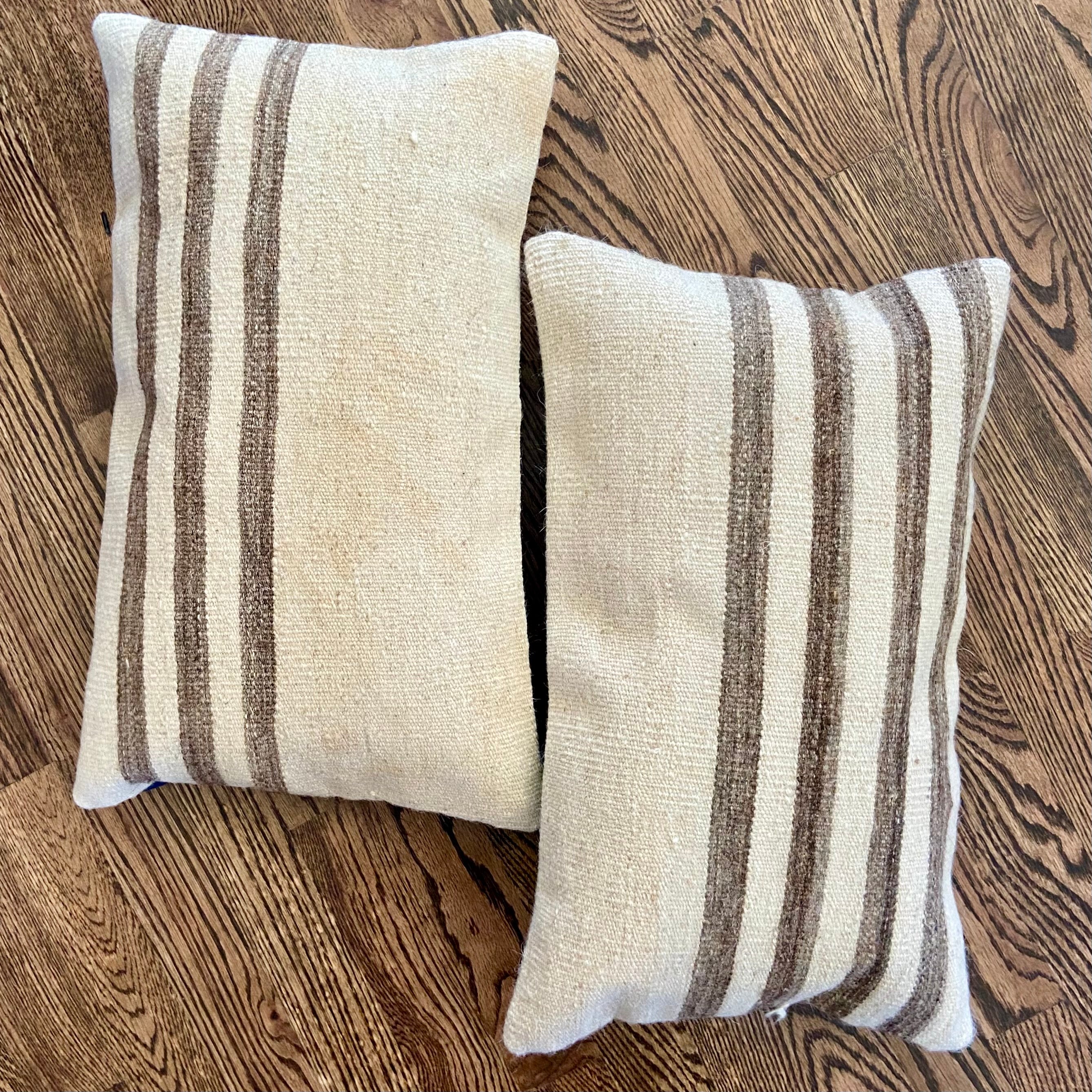 Kilim Lumbar - Brown Stripe #1