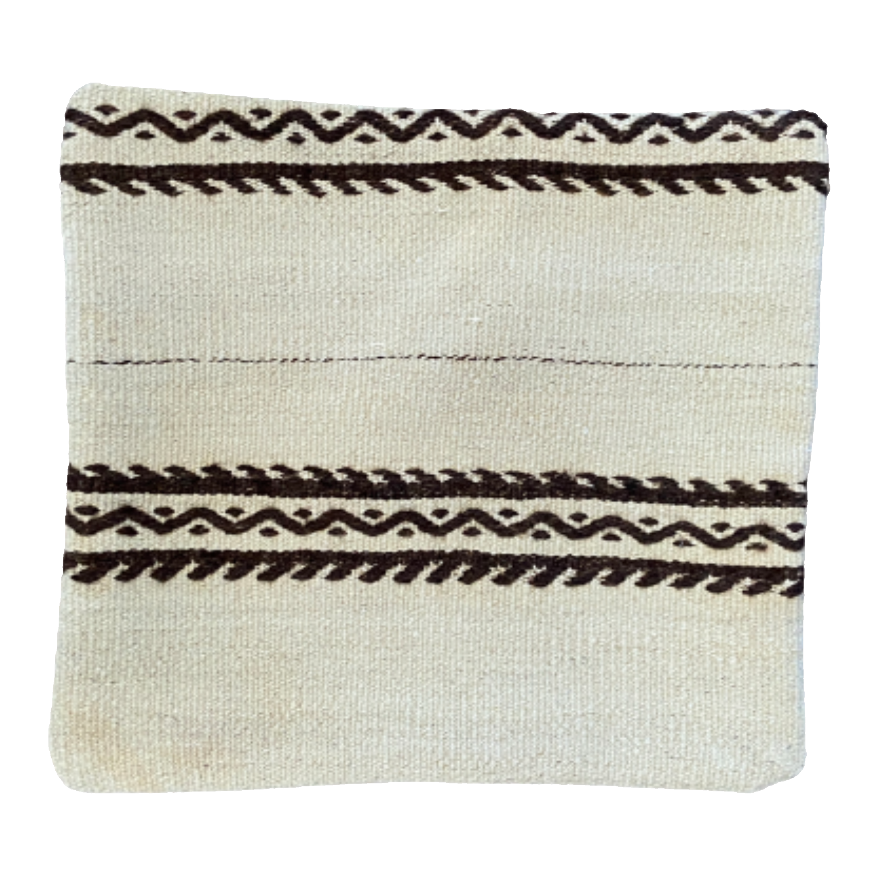Kilim 16" x 16" - Dark Brown & Natural #1