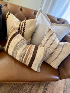 Kilim 16" x 16" - Dark Brown & Natural #1